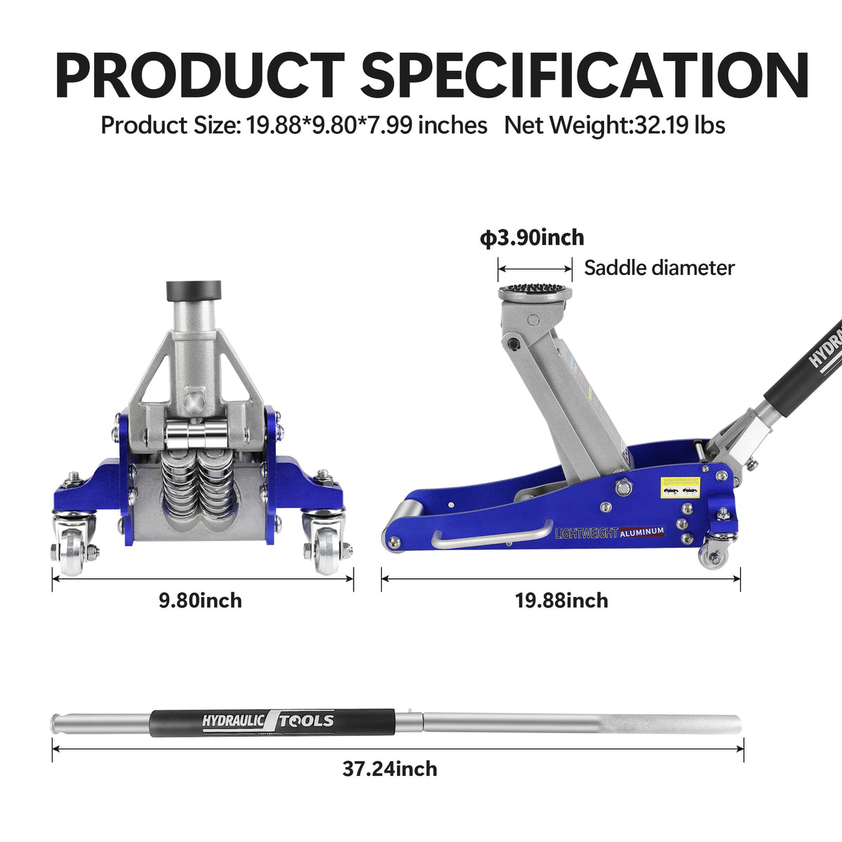 1.5 Ton Low Profile Steel Floor Jack T109
