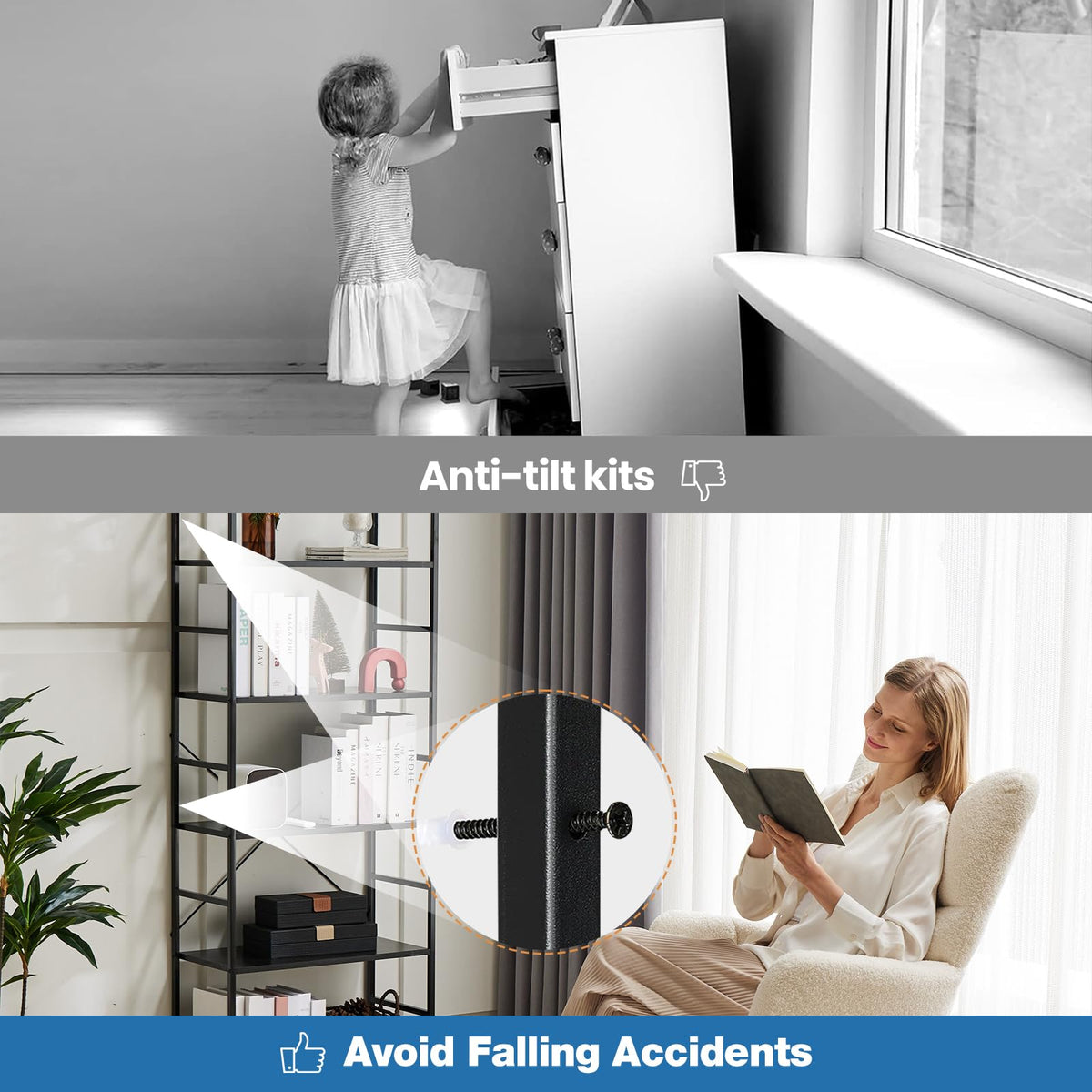 5 Tiers Freestanding Tall Bookshelf K1413