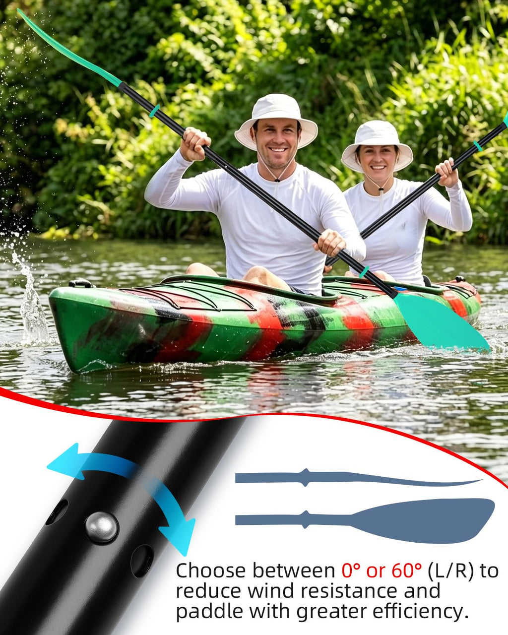 86in 2-Piece Aluminum Kayak Paddle Q7646