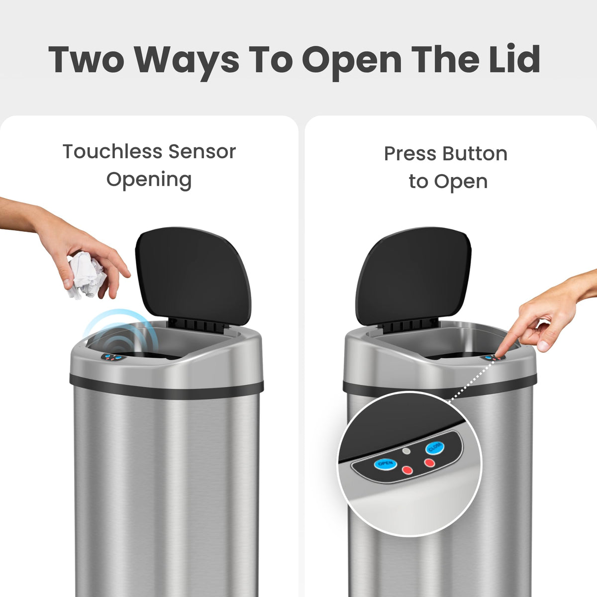 13 G Stainless Steel Sensor Trash Can O8557