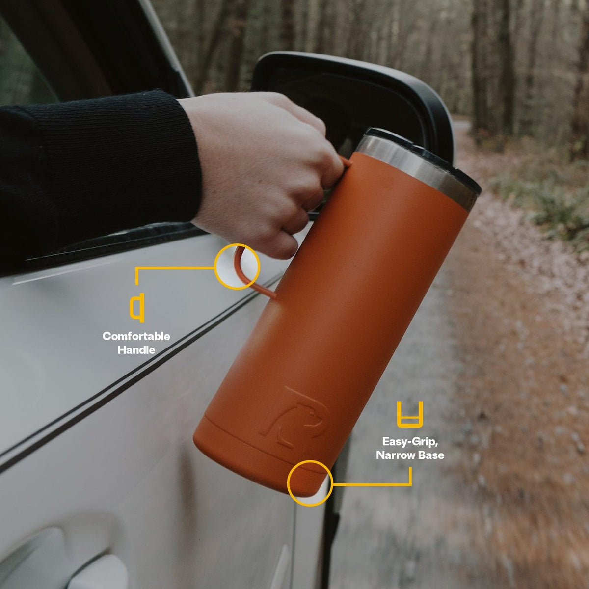 20oz Stainless Steel Insulated Travel Mug with Lid and Handle U366