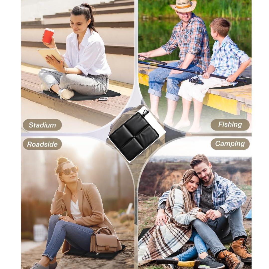 2 Pcs Waterproof Oxford Cloth Folding Seat Mat V28677