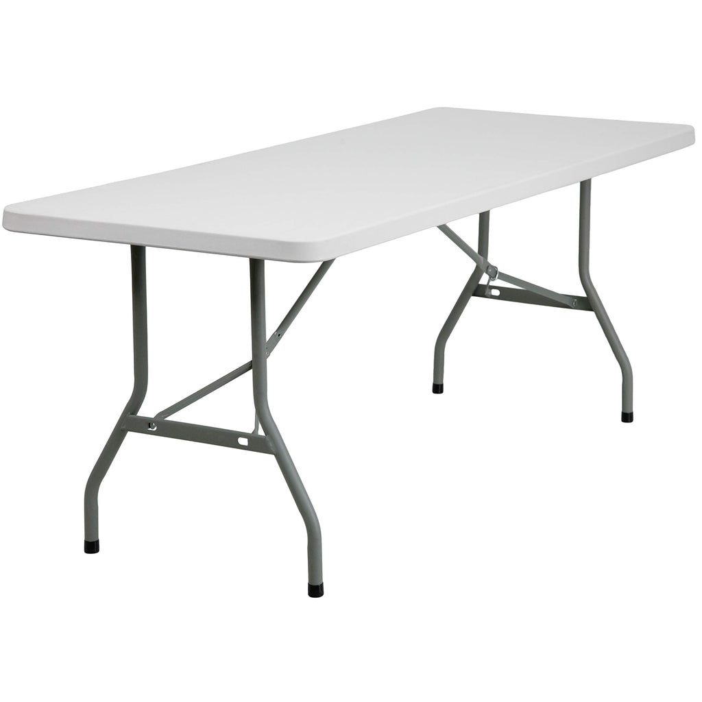 6-Foot Granite White Plastic Folding Table J1995