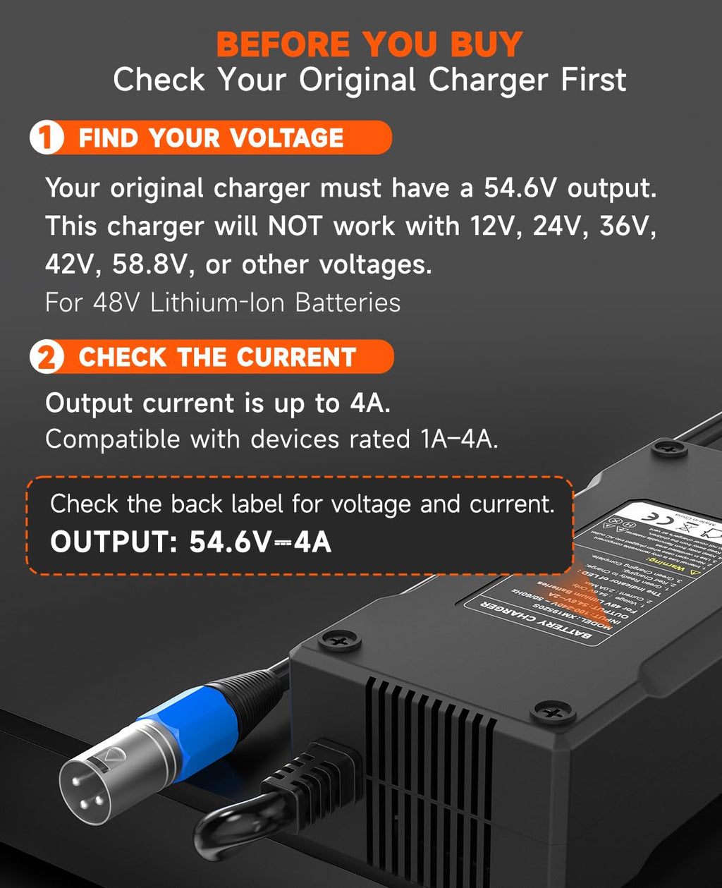 48V 4A Electric Bike Charger Z557