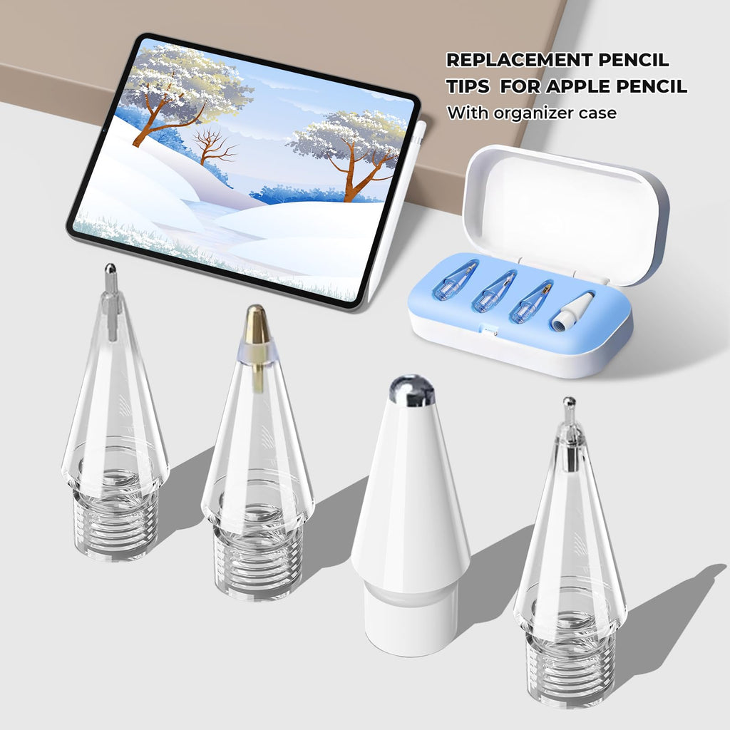 4 Pack Blue Replacement Pencil Tips with Storage Box Y1498