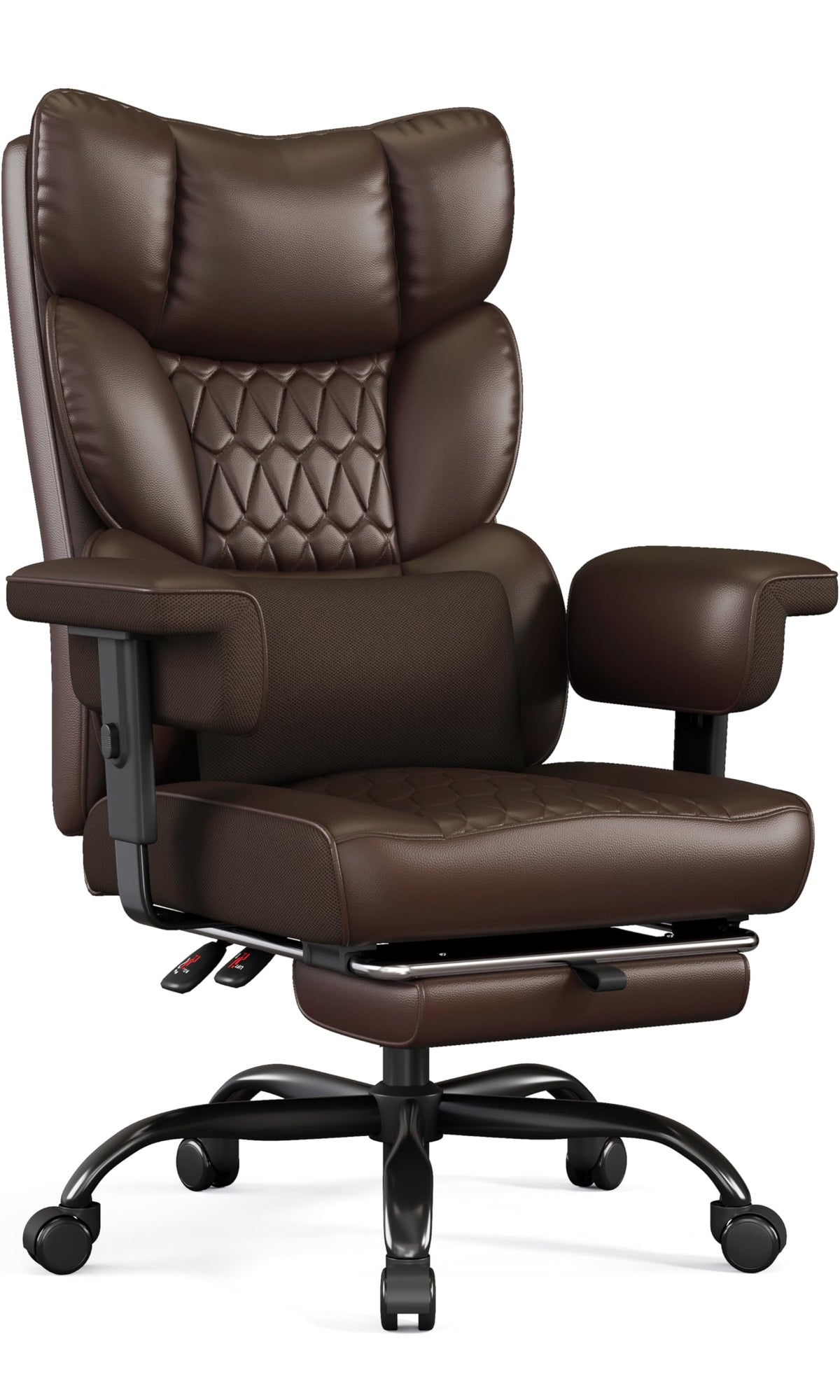Big and Tall Faux Leather Office Chair with Footrest K226