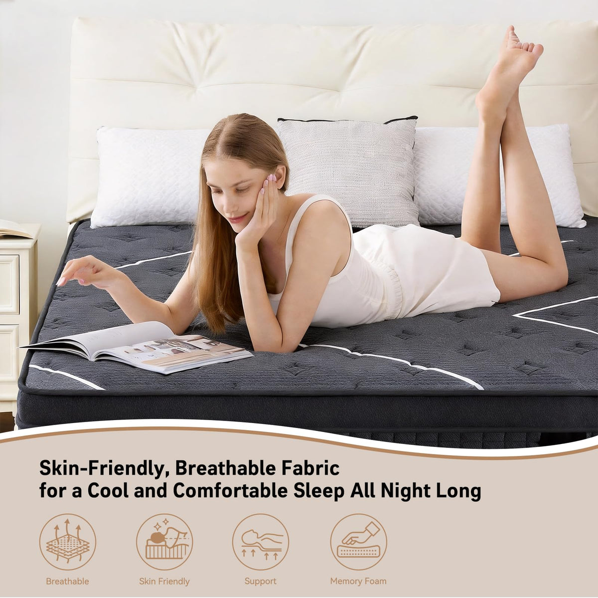 Full Size 12 Inch Gel Memory Foam Pocket Spring Mattress D8425