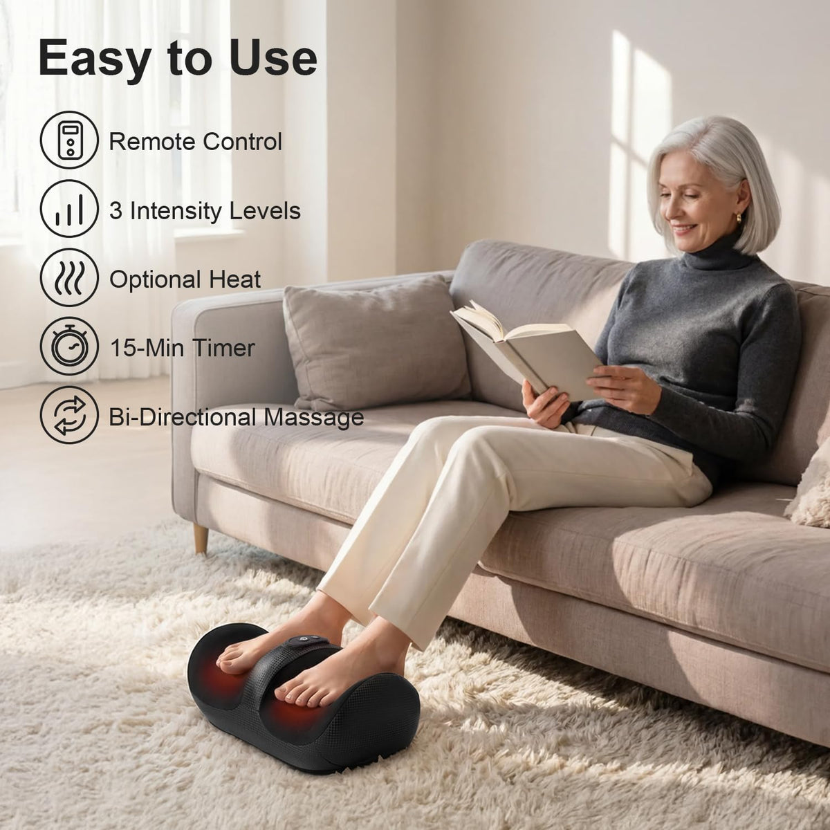Cordless Shiatsu Foot and Calf Massager with Heat I2580