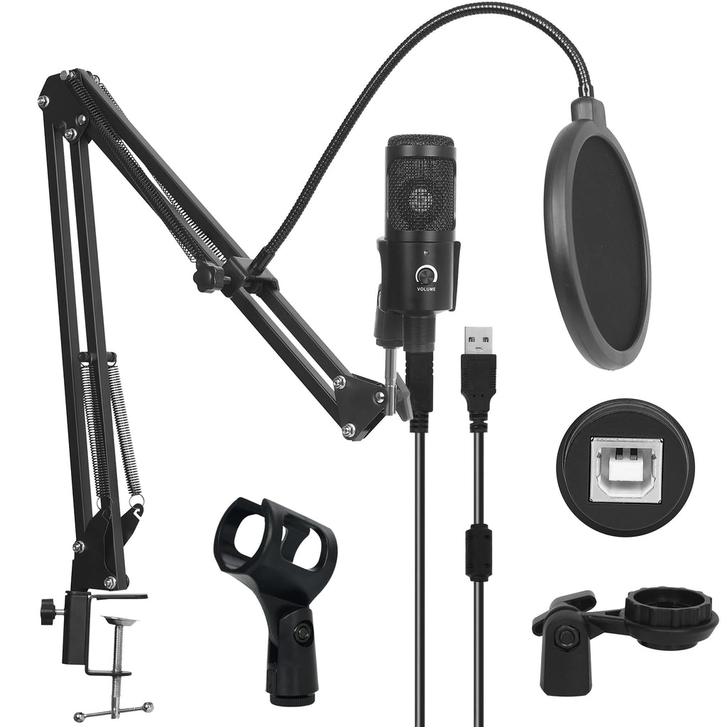 USB Condenser Microphone Kit with Scissor Arm, Shock Mount and Pop Filter B270