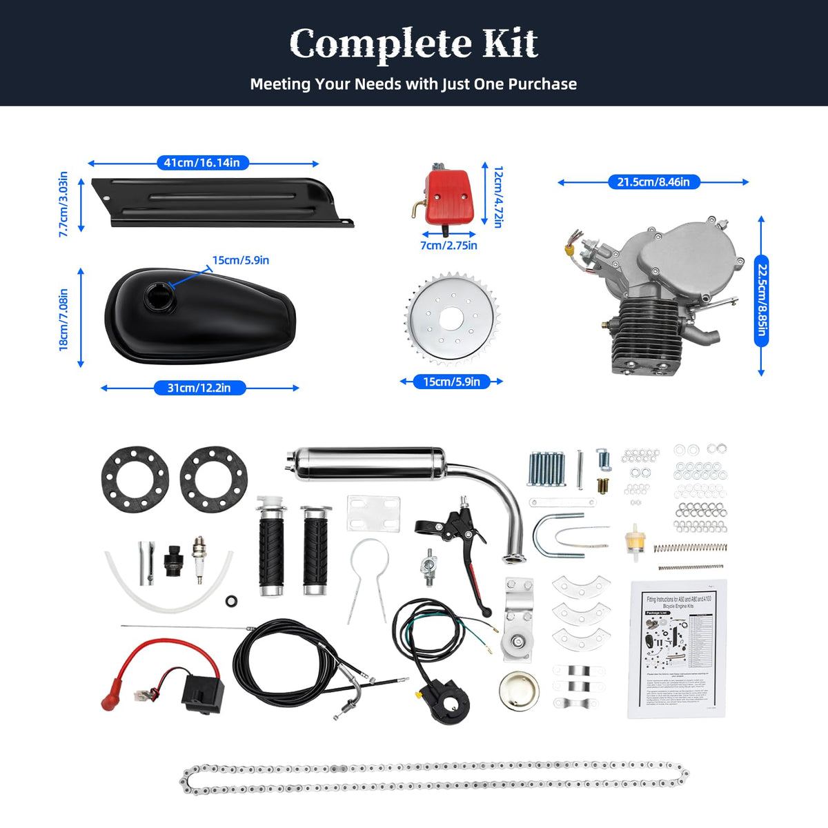 2-stroke 100cc Gas Bike Engine Kit P3203