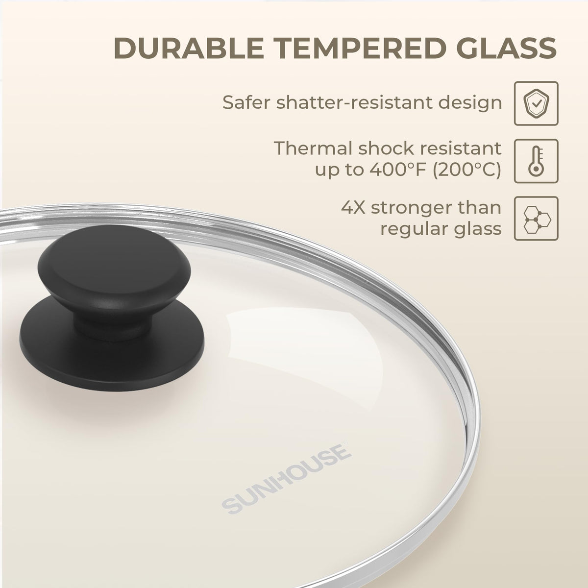 10 Inch Tempered Glass Pan Lid Z703