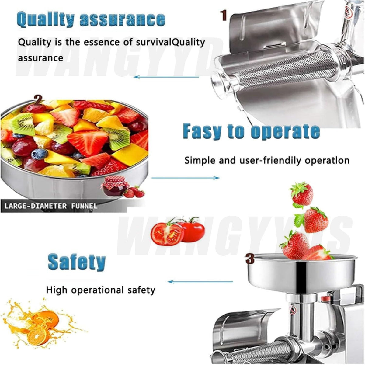 450W Stainless Steel Electric Tomato Strainer L97258