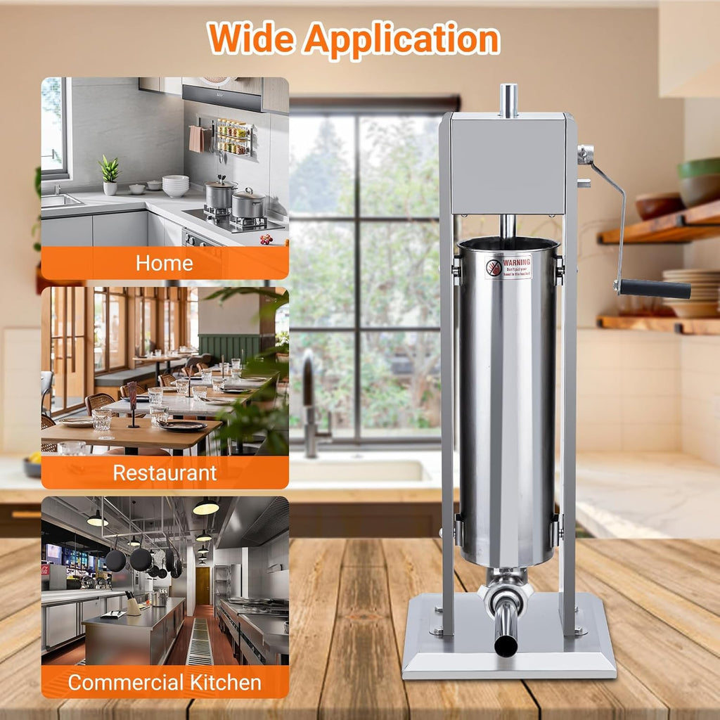15L Sausage Stuffer with 5 Stainless Steel Tubes B6305