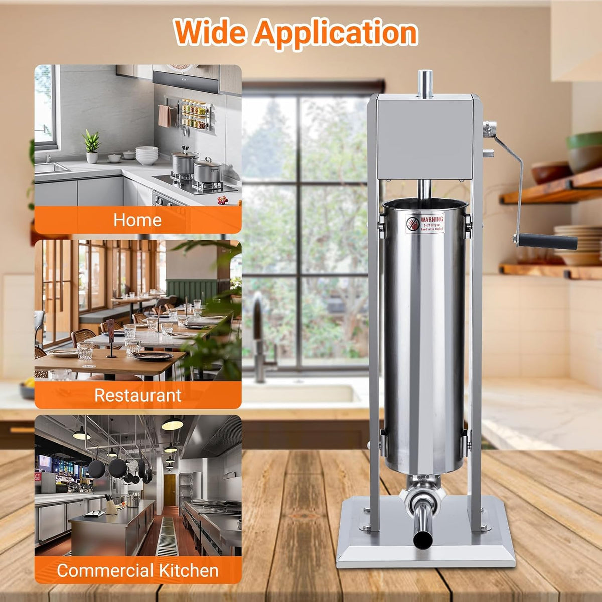 15L Sausage Stuffer with 5 Stainless Steel Tubes B6305