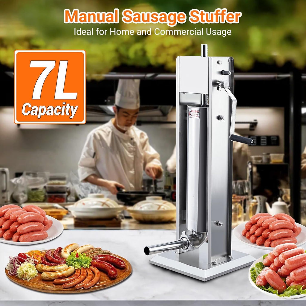 15L Sausage Stuffer with 5 Stainless Steel Tubes B6305