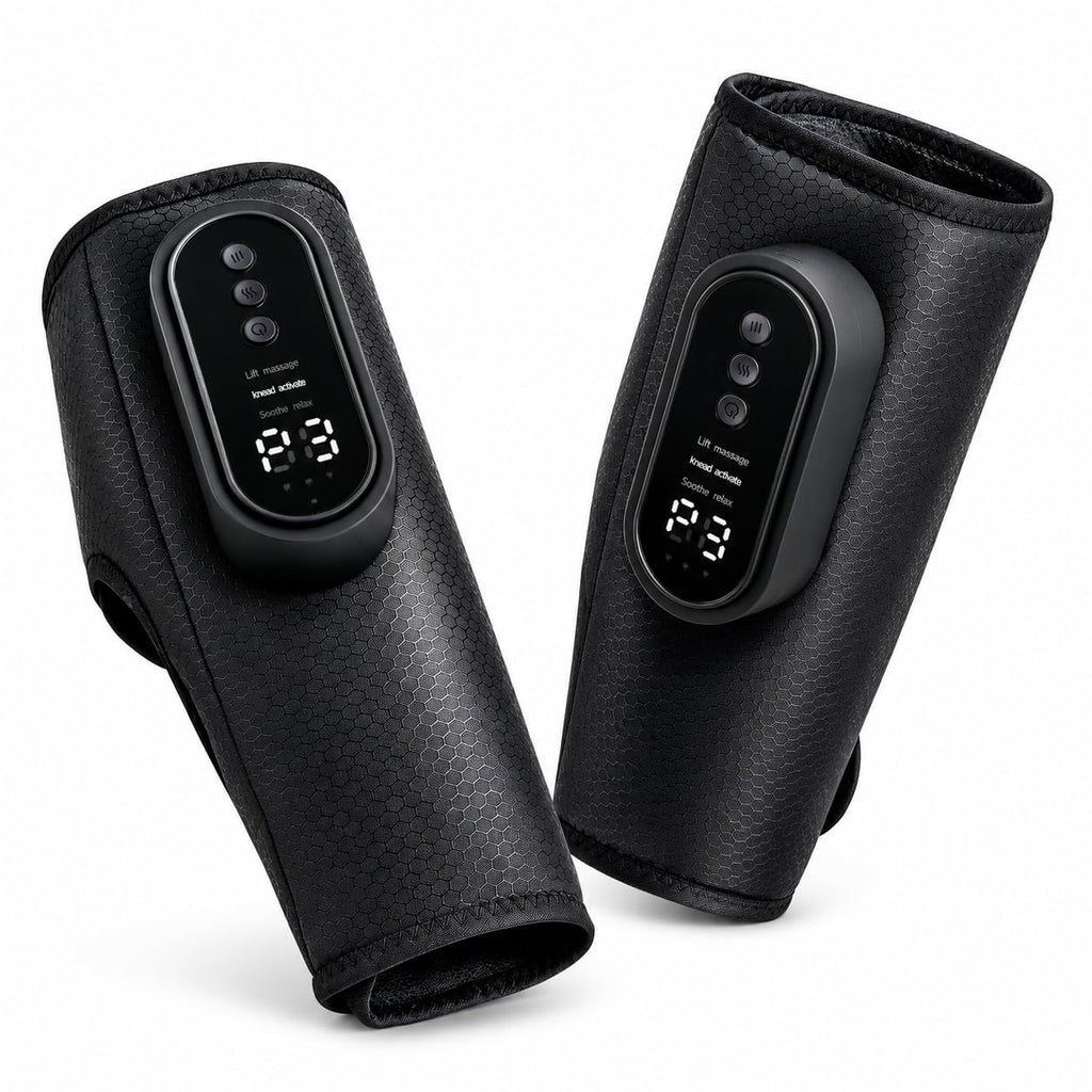 Cordless Air Compression Leg Massager with Heat, 2 Pack (Black) Y366430