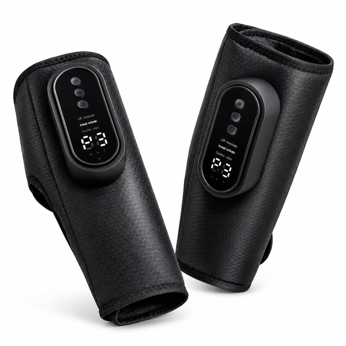 Cordless Air Compression Leg Massager with Heat, 2 Pack (Black) Y366430