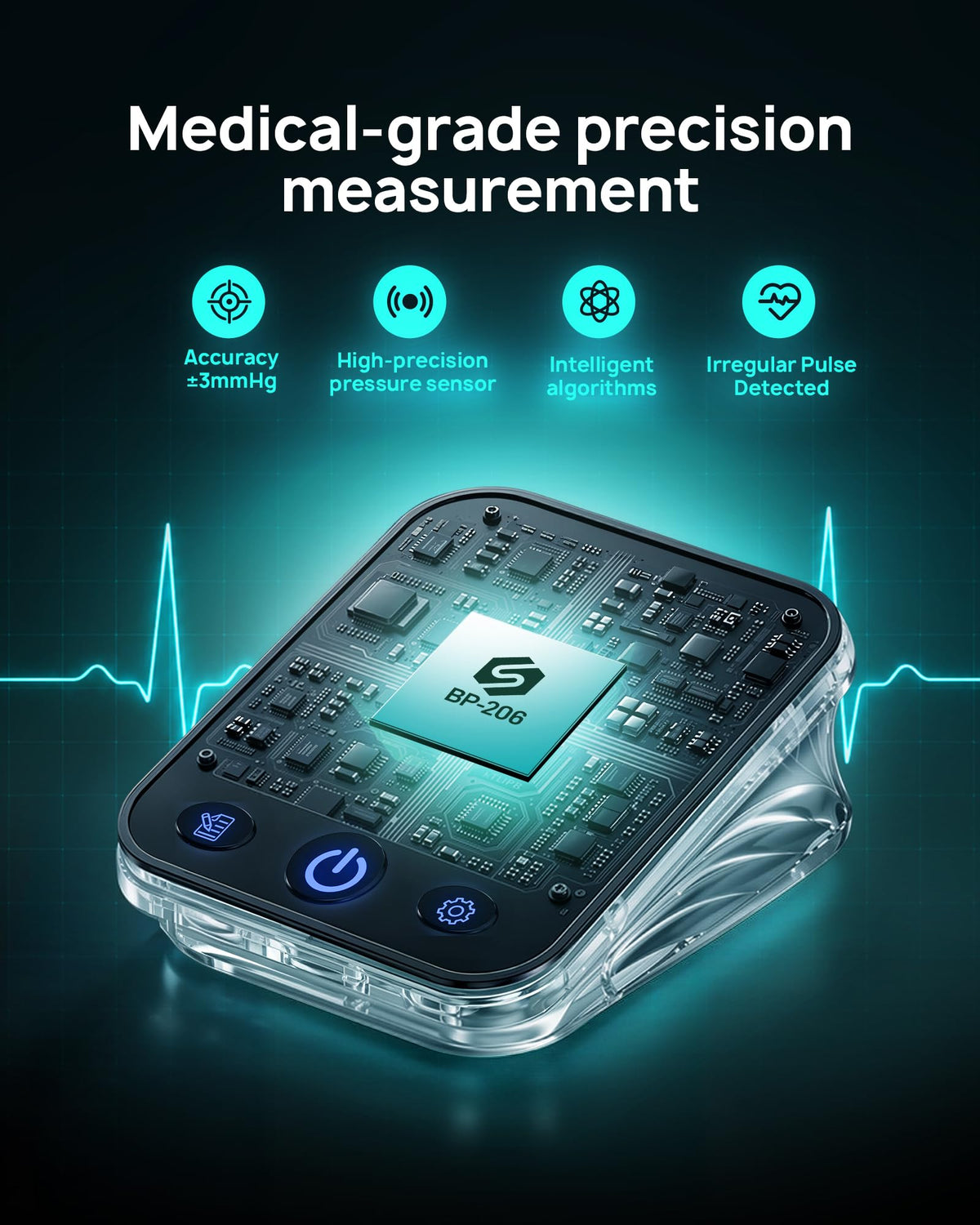 Smart Blood Pressure Monitor Upper Arm BP Cuff 5.0'' LED Display X633561