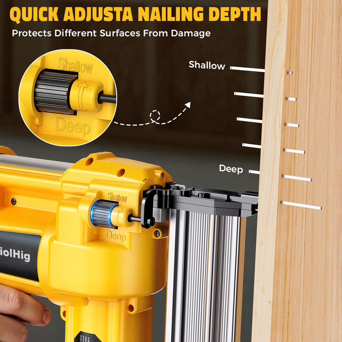 Cordless 2Inch Brad Nailer, 2-in-1 Staple Gun, 18 Gauge Battery Powered B301895