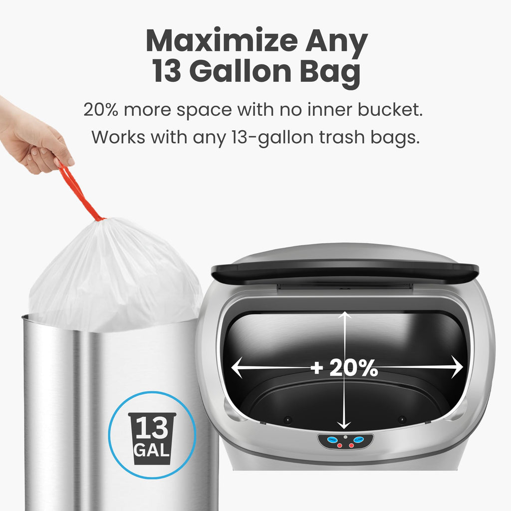 13 G Stainless Steel Sensor Trash Can O8557