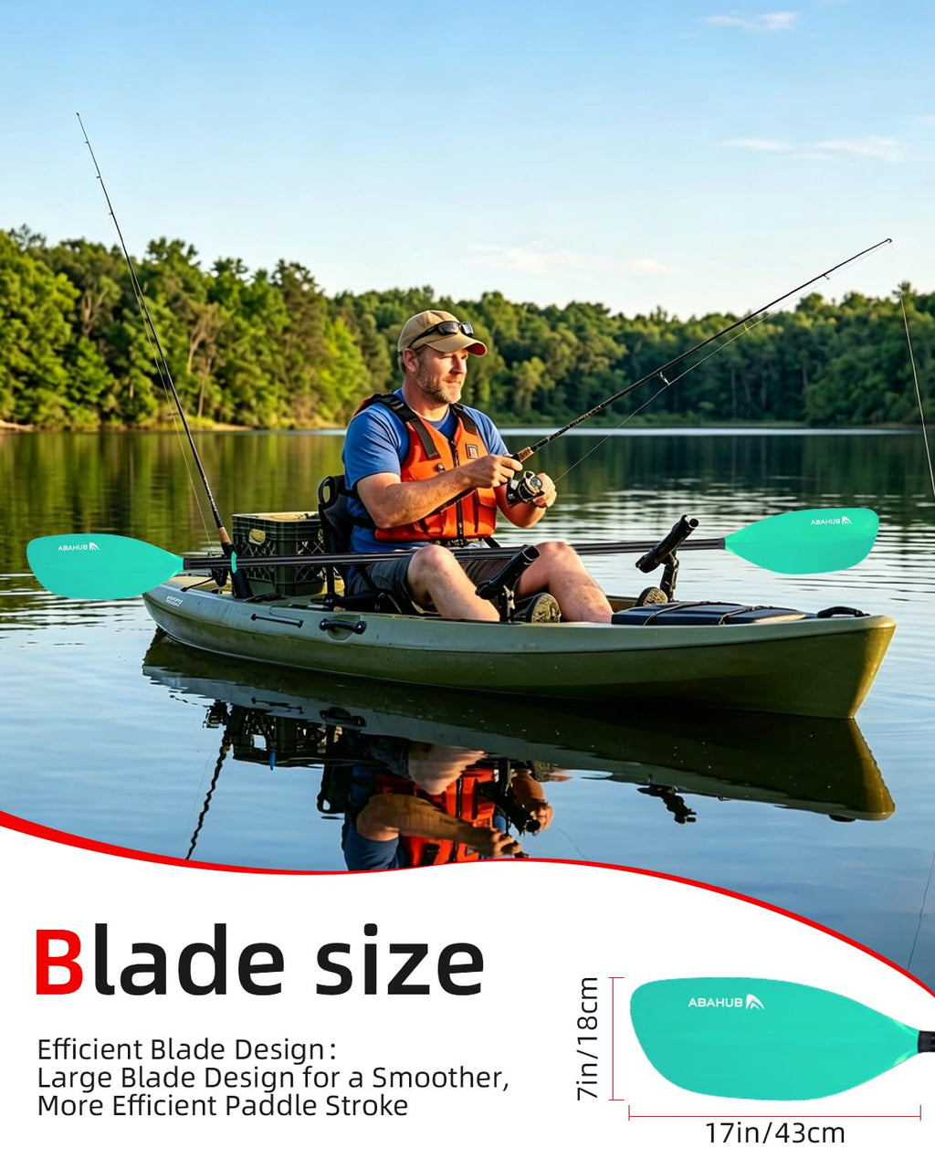 86in 2-Piece Aluminum Kayak Paddle Q7646