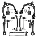 Upper and Lower Control Arms Suspension Kit with Ball Joints Tie Rod End 14pcs Y6546