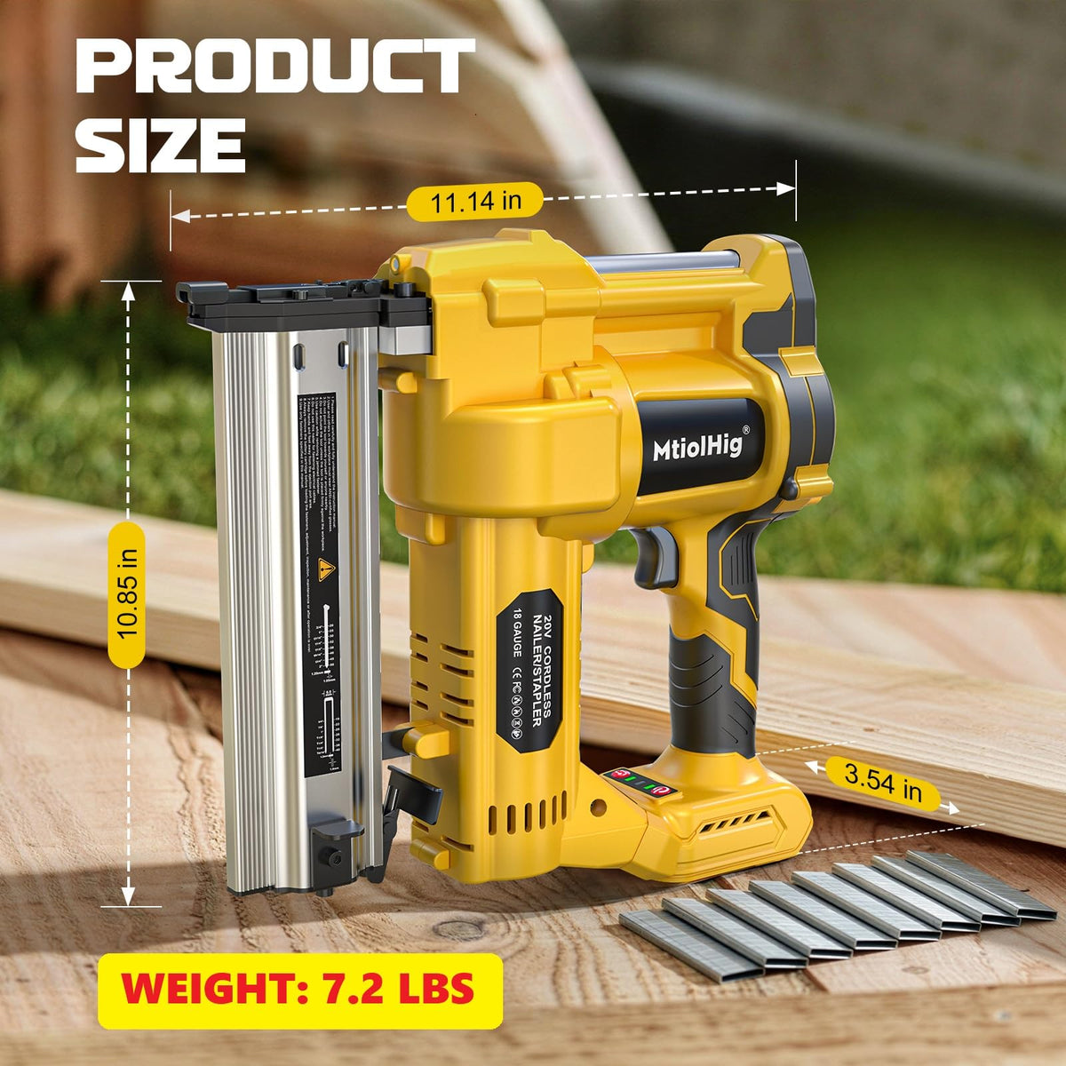 Cordless 2Inch Brad Nailer, 2-in-1 Staple Gun, 18 Gauge Battery Powered B301895
