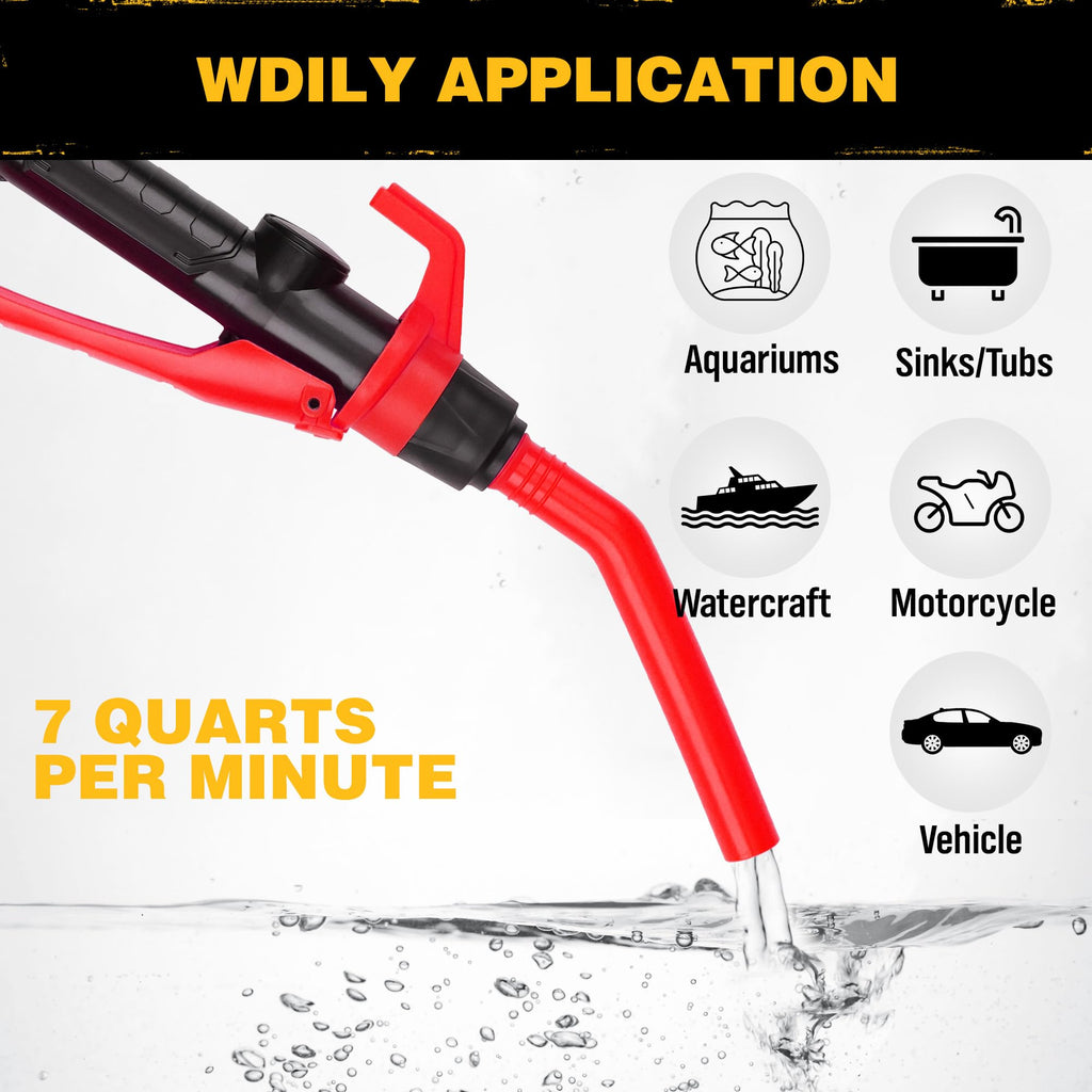 Portable Battery Powered Red Electric Fuel Water Transfer Pump 2.4 GPM W409260