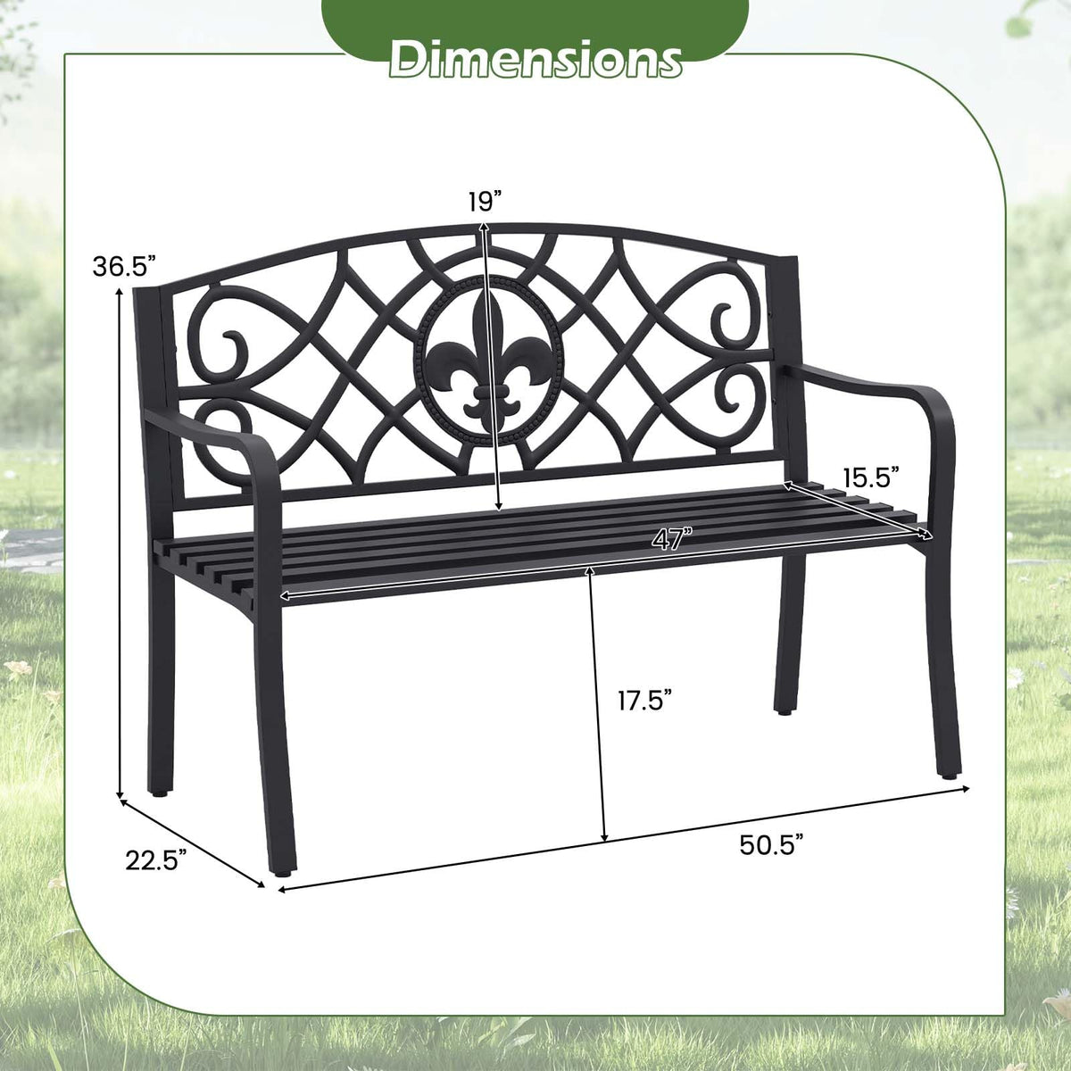 Metal Outdoor Bench P533