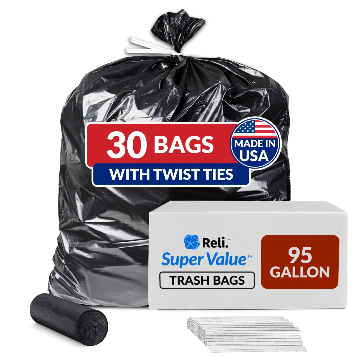 Black Heavy Duty Trash Bags 30 Count P726