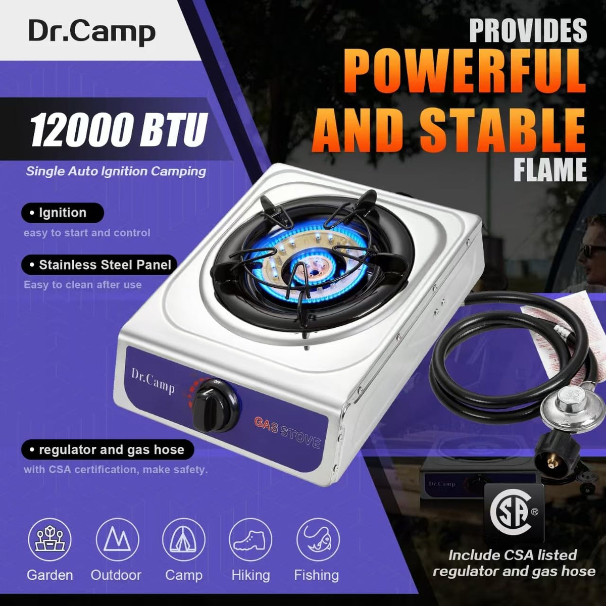 12000 BTU Single Propane Stove Cooker N106553