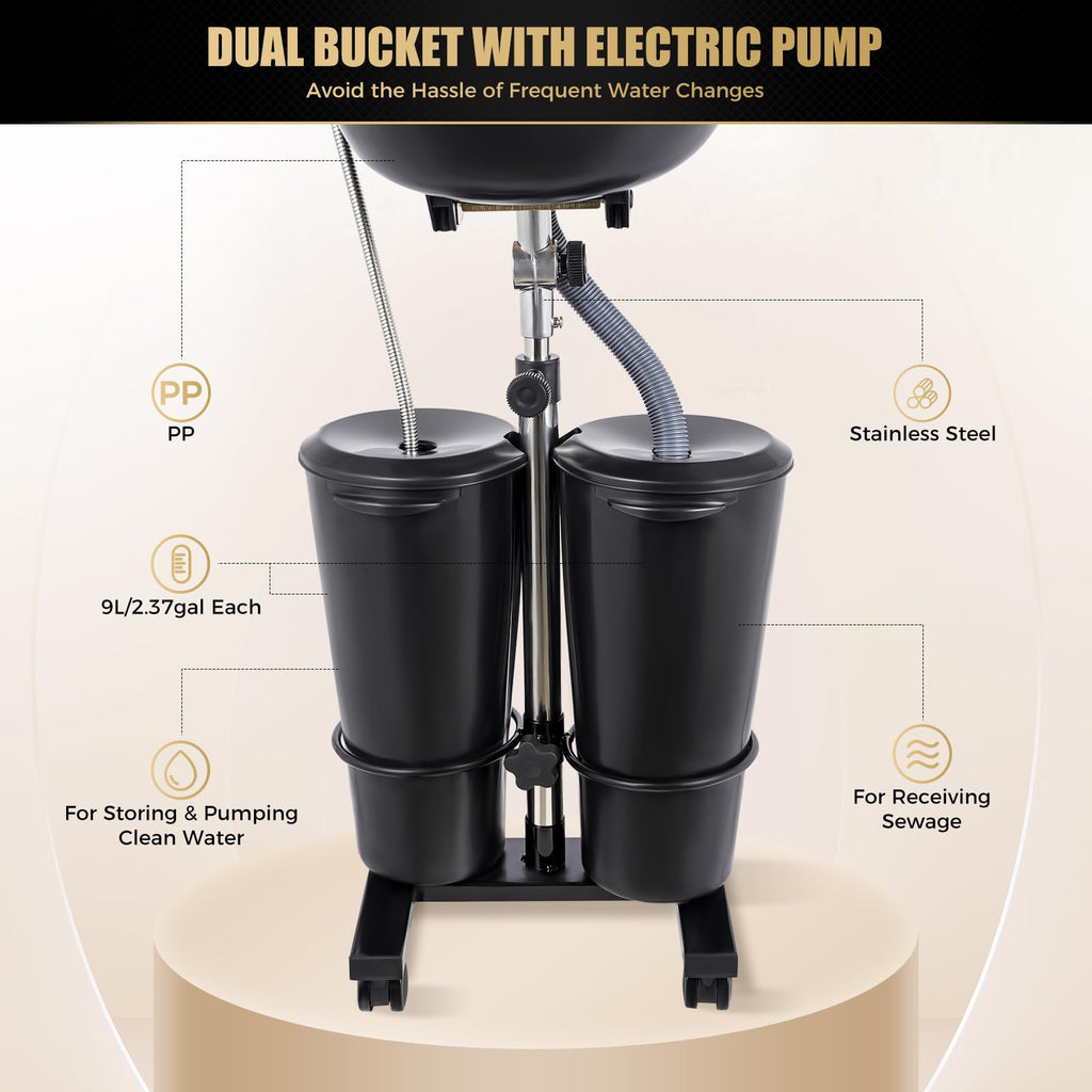 Portable Shampoo Basin with 2 Water Buckets A344369