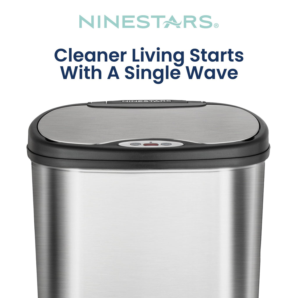 13 Gallon Oval Automatic Trash Can, 50L Stainless Steel C20531