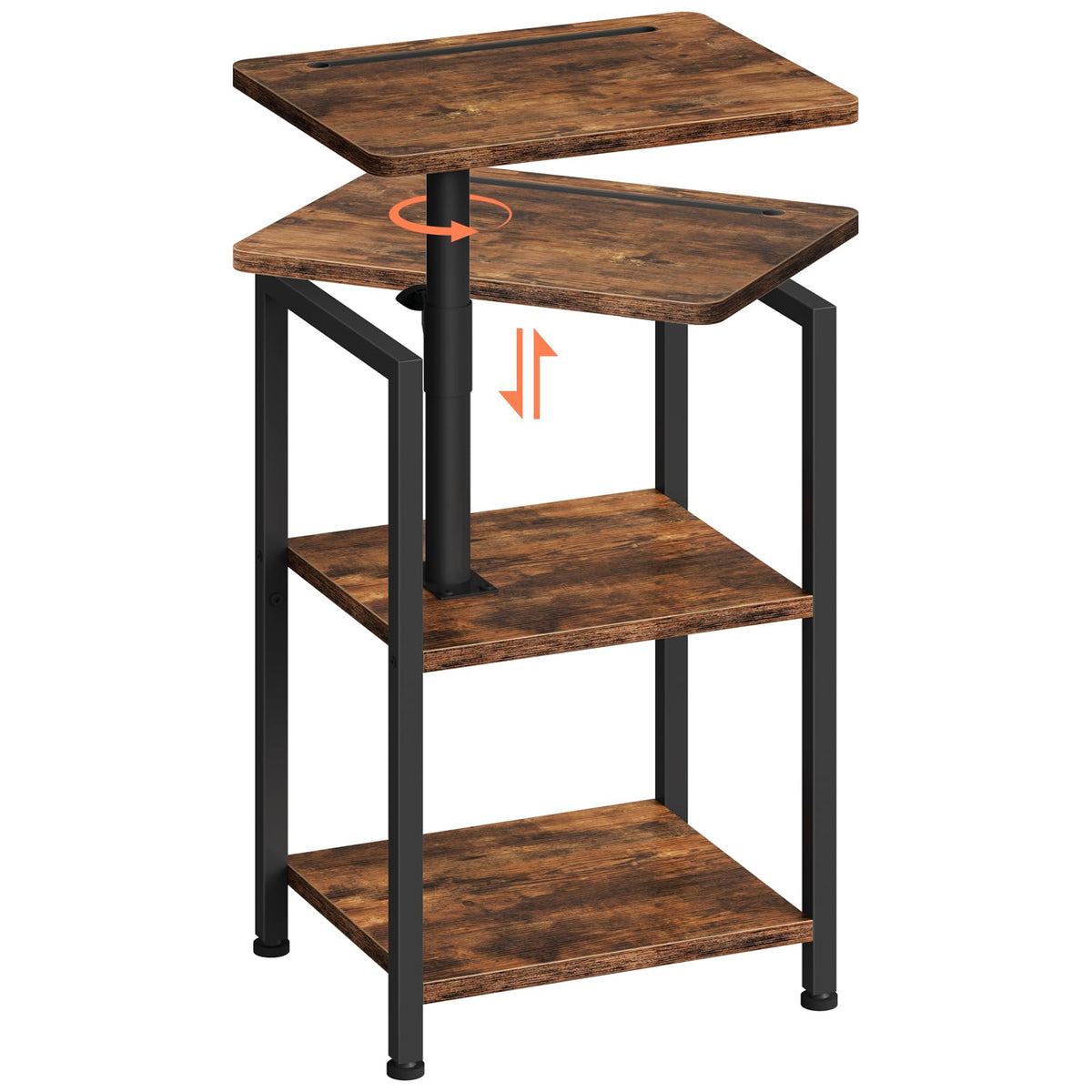 360° Swivel 3-Tier Side Table with Storage P659