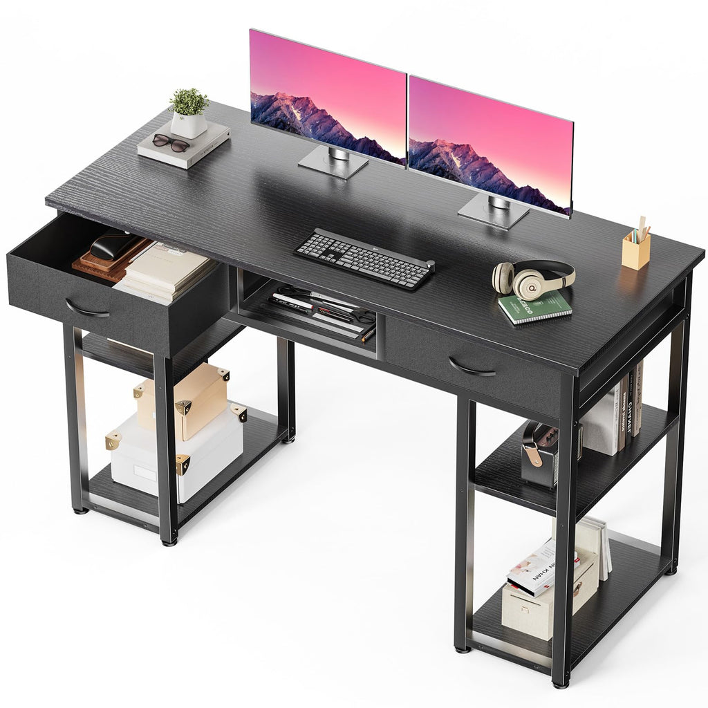 48-Inch Computer Desk with Drawers and Hook J6095