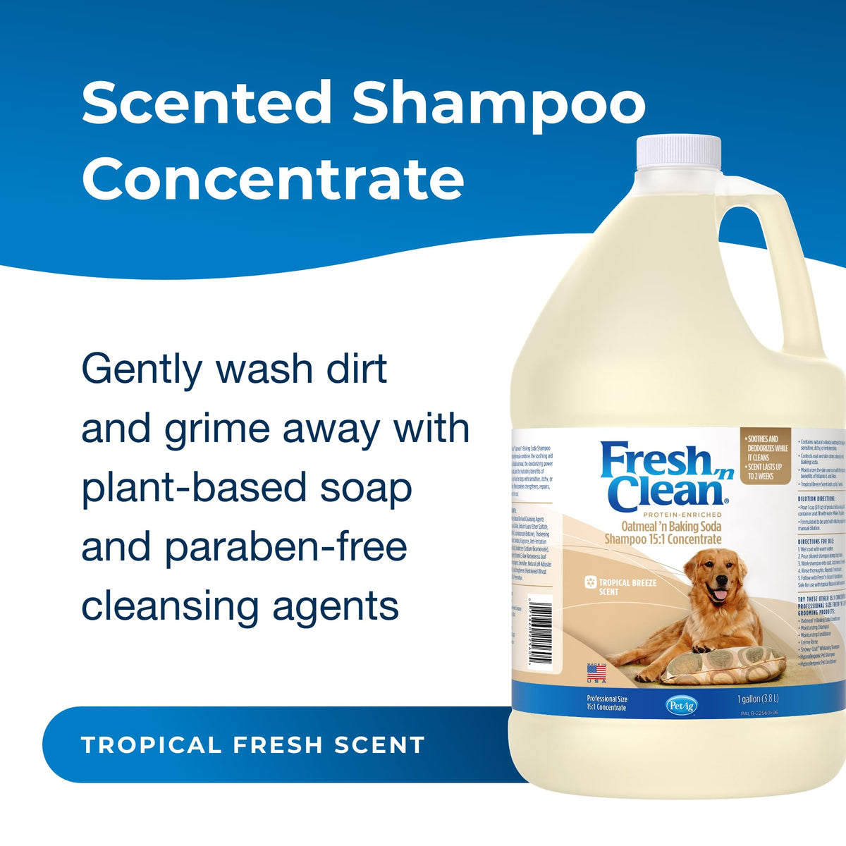 Oatmeal Baking Soda Shampoo Tropical Fresh Scent 1 Gallon F927