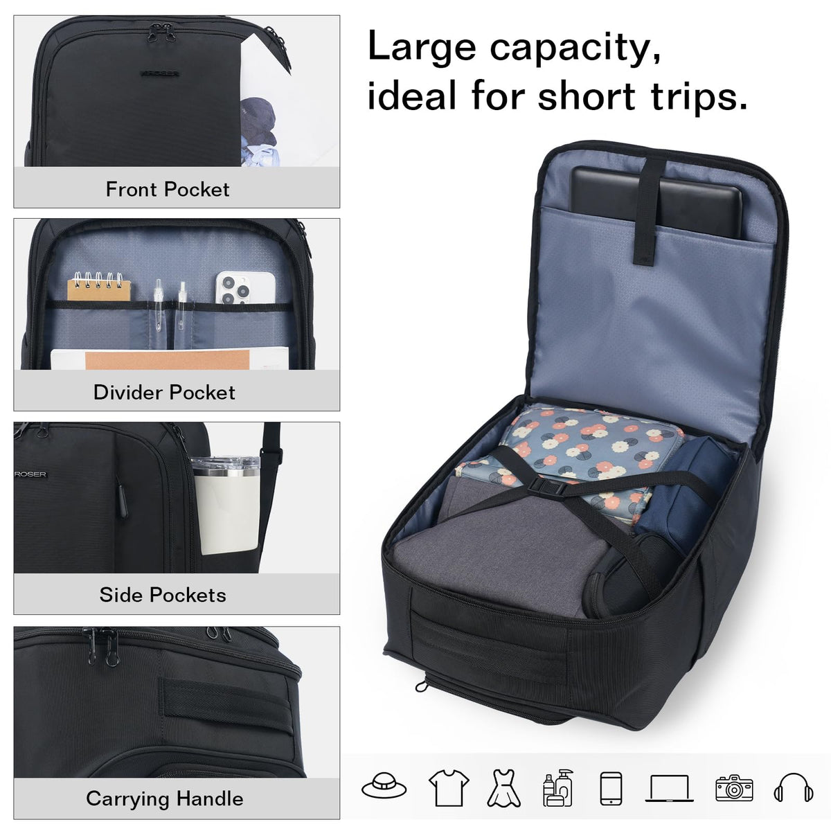 16-inch Underseat Carry On Suitcase Black R82311