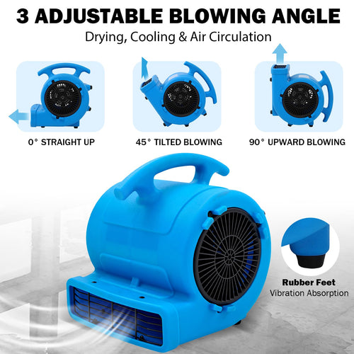 1/4hp 1000CFM 2 Speed Air Mover Floor Fan X7313