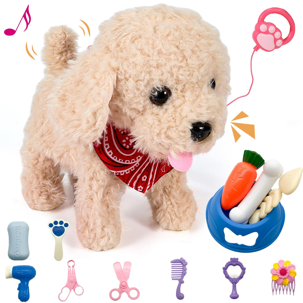 Interactive Walking Plush Puppy Toy F748075