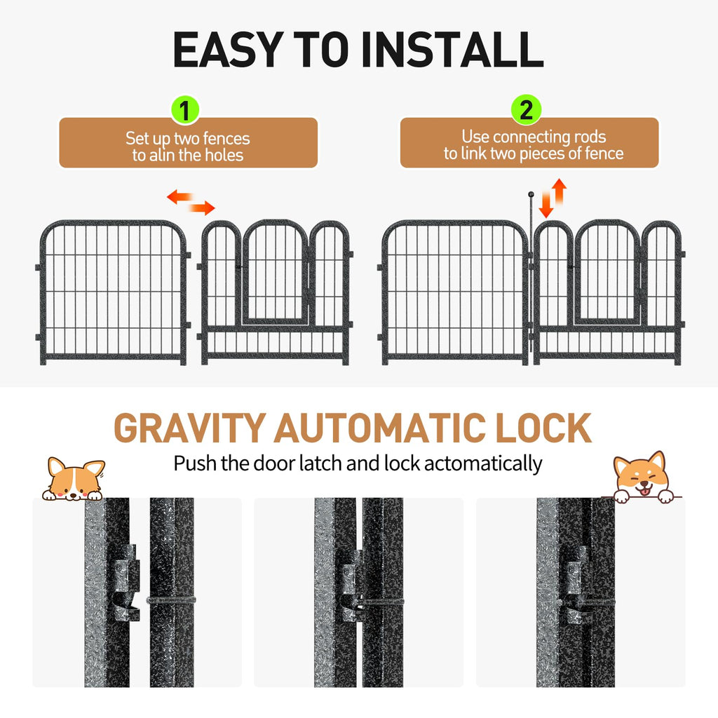 40in 16 Panels Heavy Duty Metal Dog Playpen P4084