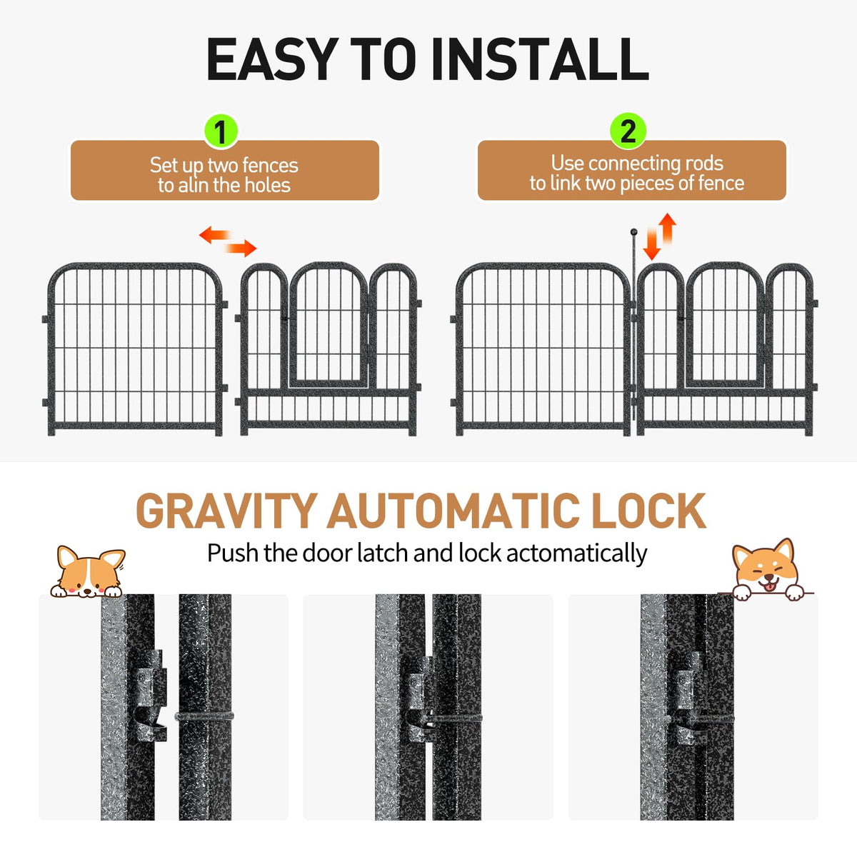 40in 16 Panels Heavy Duty Metal Dog Playpen P4084