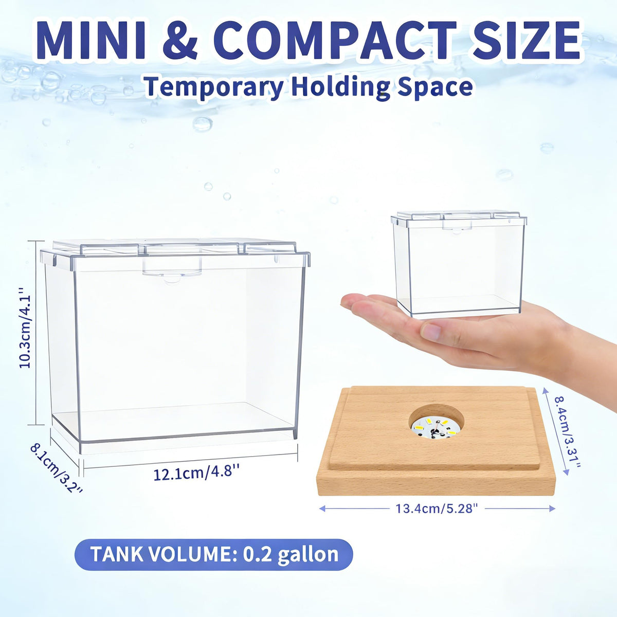 Mini Betta Fish Tank Kit with LED Light Base H790495