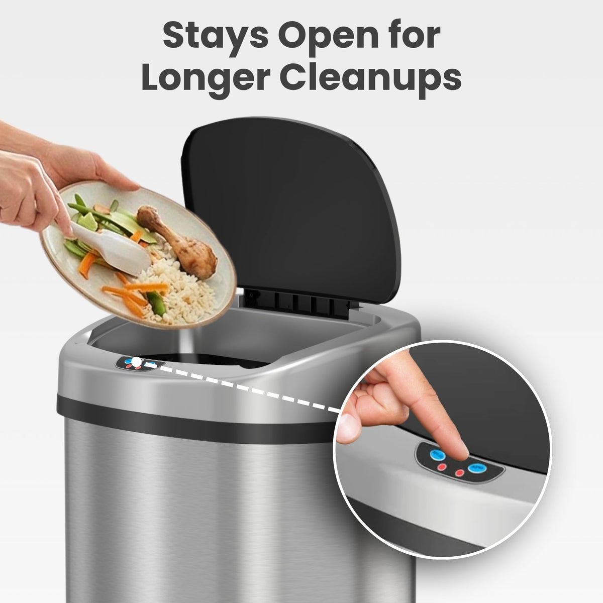 13 G Stainless Steel Sensor Trash Can O8557