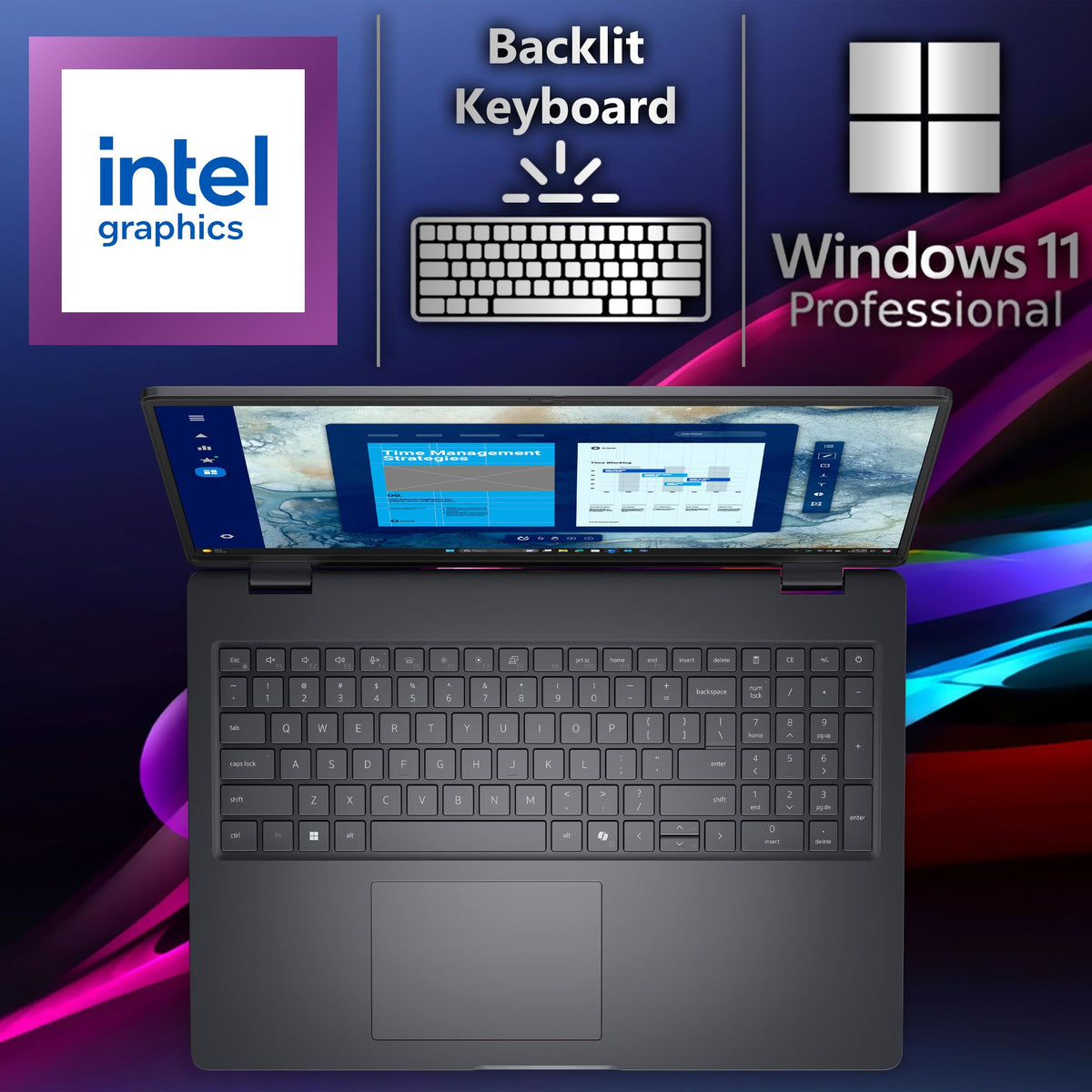 16" FHD+ Business Laptop, Intel 10 Core i5-120U, 16GB DDR5 RAM, 256GB SSD H3889