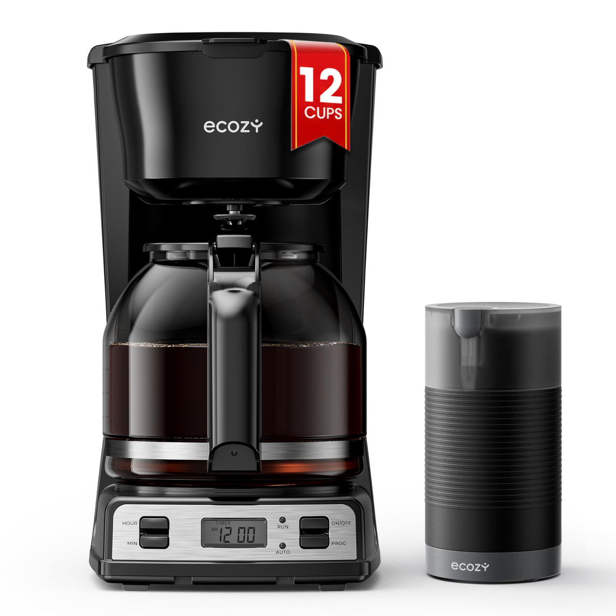 12-Cup Drip Coffee Maker with Electric Coffee Grinder E9050