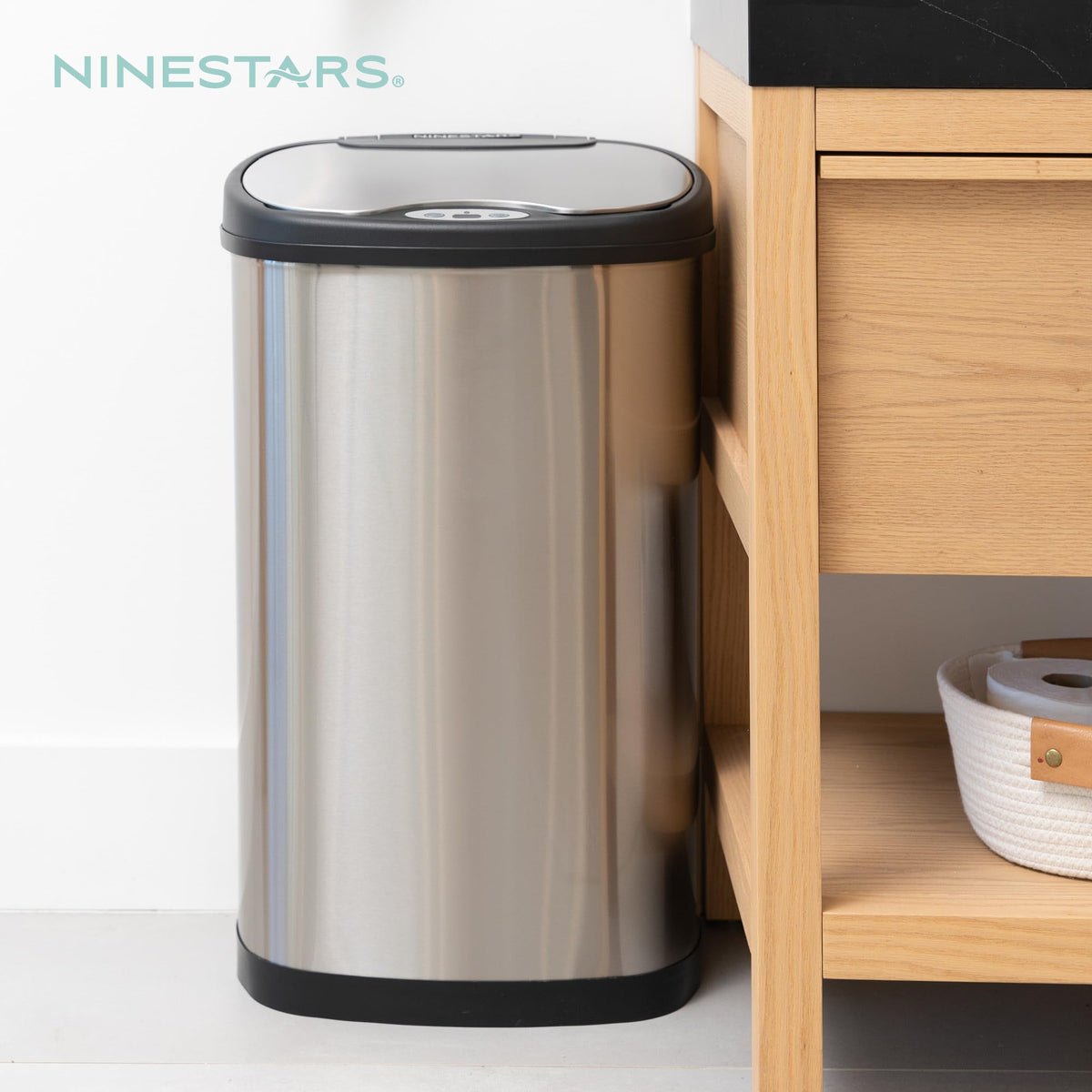 13 Gallon Oval Automatic Trash Can, 50L Stainless Steel C20531