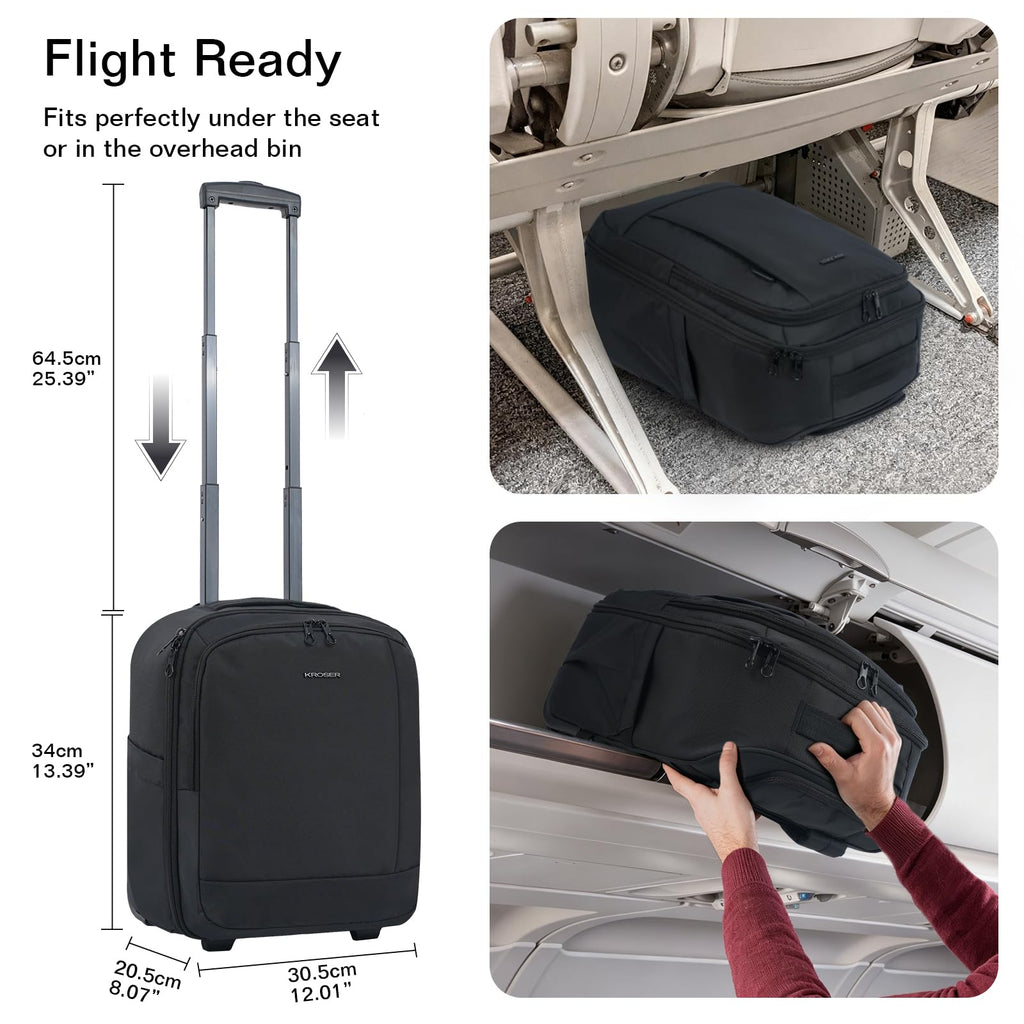 16-inch Underseat Carry On Suitcase Black R82311