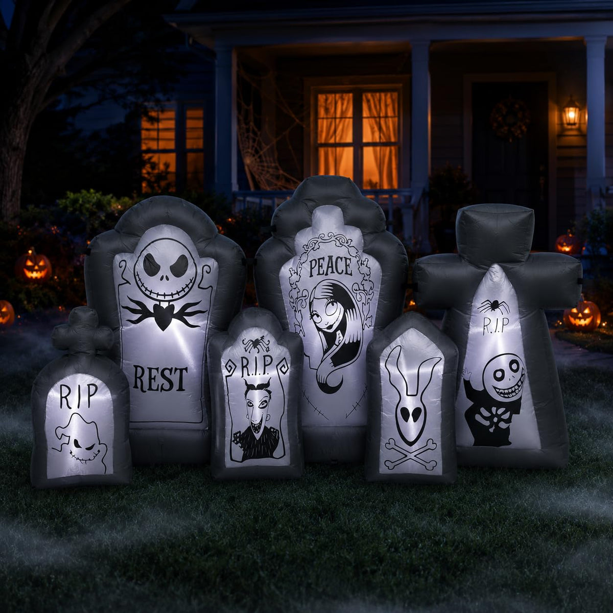 6.9FT Inflatable Tombstone Set with Built-in LED Lights F2752