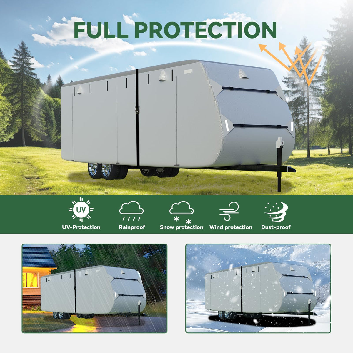 Grey 27'-30' RV Travel Trailer Cover J232