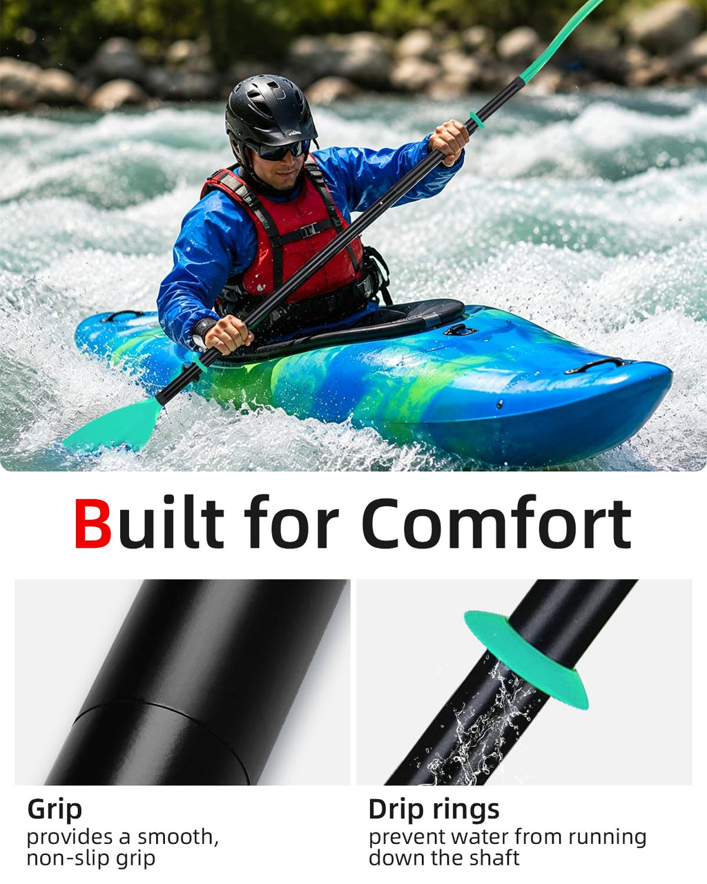 86in 2-Piece Aluminum Kayak Paddle Q7646